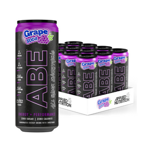 Applied Nutrition ABE All Black Everything Carbonated Can 12x330ml - American Grape Soda