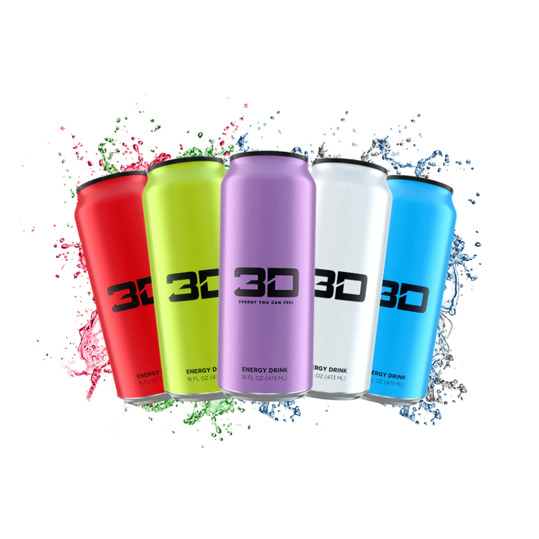 3D Energy Drink 12 x 473ml - Silver (Strawberry Lemonade)