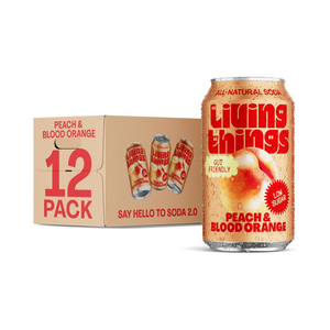 Living Things Prebiotic Soda 12x330ml - Peach & Blood Orange Soda