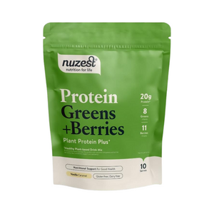 Nuzest Protein Plus Greens + Berries 300g - Vanilla Caramel