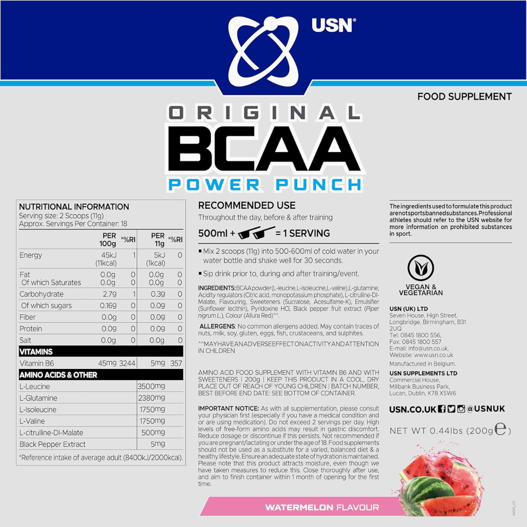 USN BCAA Power Punch 200g - Watermelon