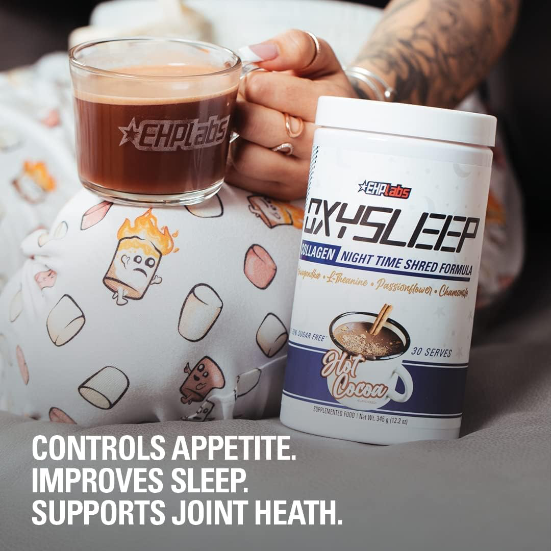 EHP Labs Oxysleep Collagen Night Time Shred Formula 351g 30 Servings Hot Cocoa