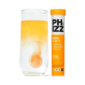 Phizz 3-in-1 Multivitamin & Rehydration Electrolyte Effervescent Multi-pack 6x60 360 Tabs - Orange