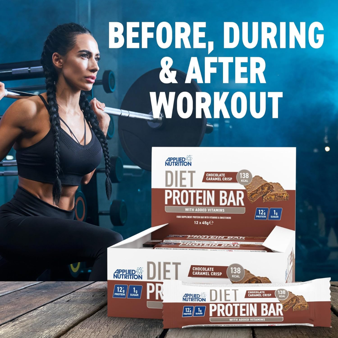 Applied Nutrition Diet Protein Bar 12x45g - Chocolate Salted Caramel
