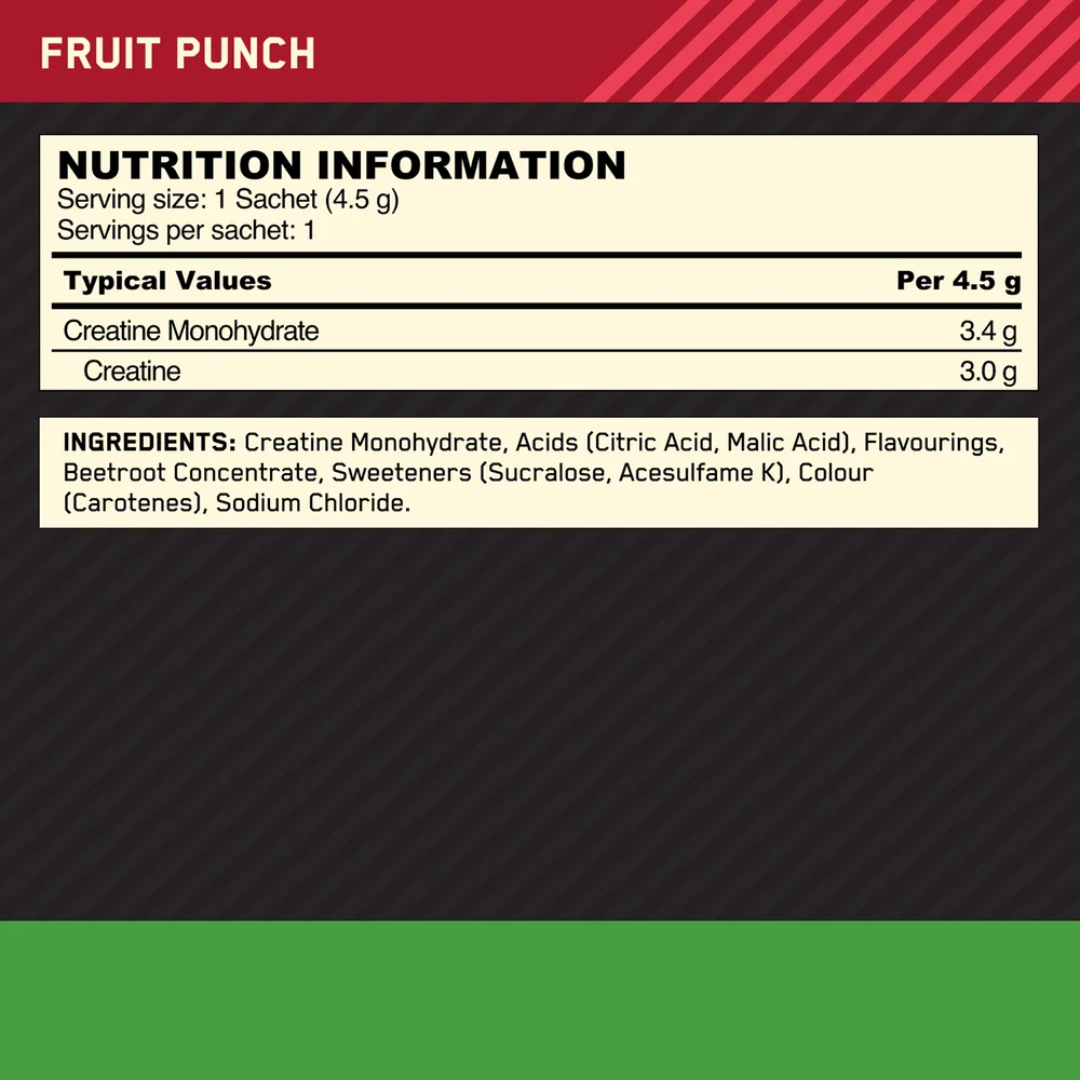 Optimum Nutrition ON Creatine Sachets 10x3.4g Fruit Punch