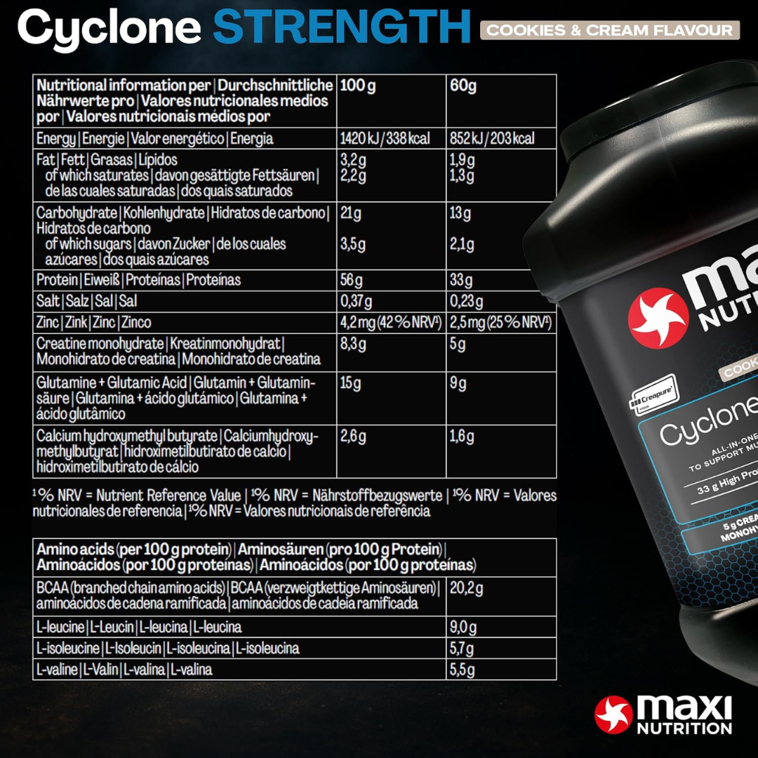 MaxiNutrition Cyclone Powder 1260g - Cookies & Cream