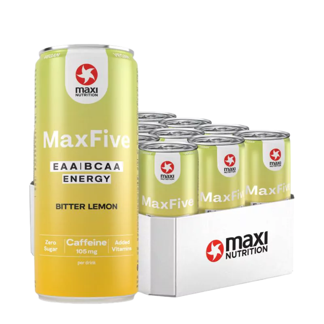 MaxiNutrition MaxFive Energy Drink 12x330ml Bitter Lemon