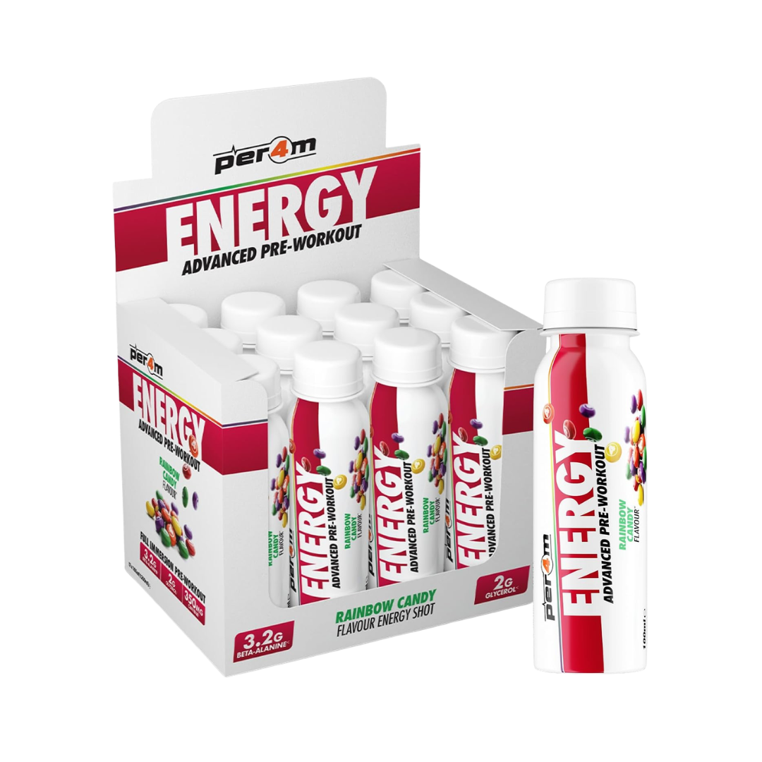 Per4m Energy Pre Workout Shot 12x100ml Rainbow Candy