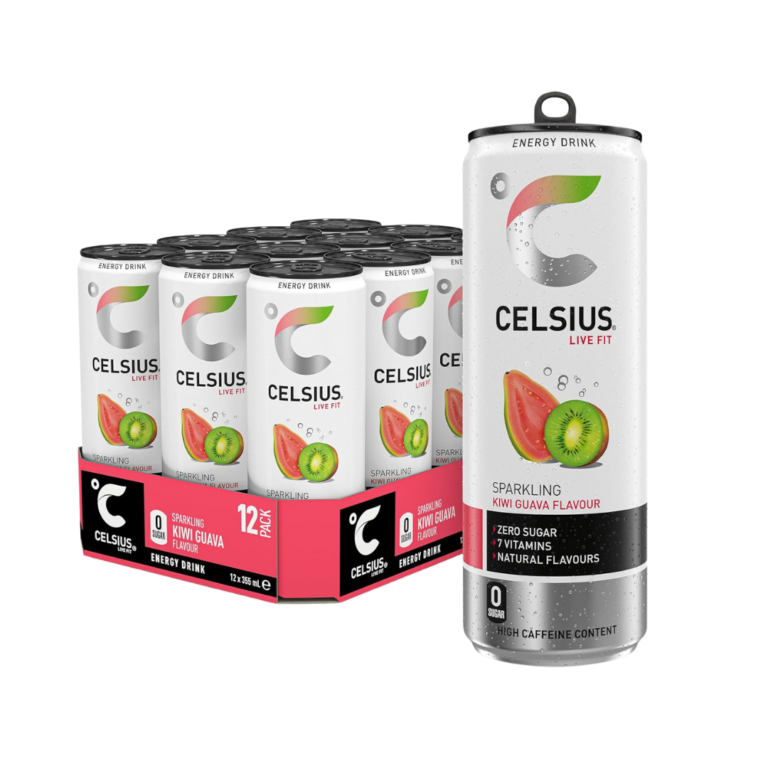 Celsius Energy Drink 12x355ml Kiwi Guava – The Box Supplements