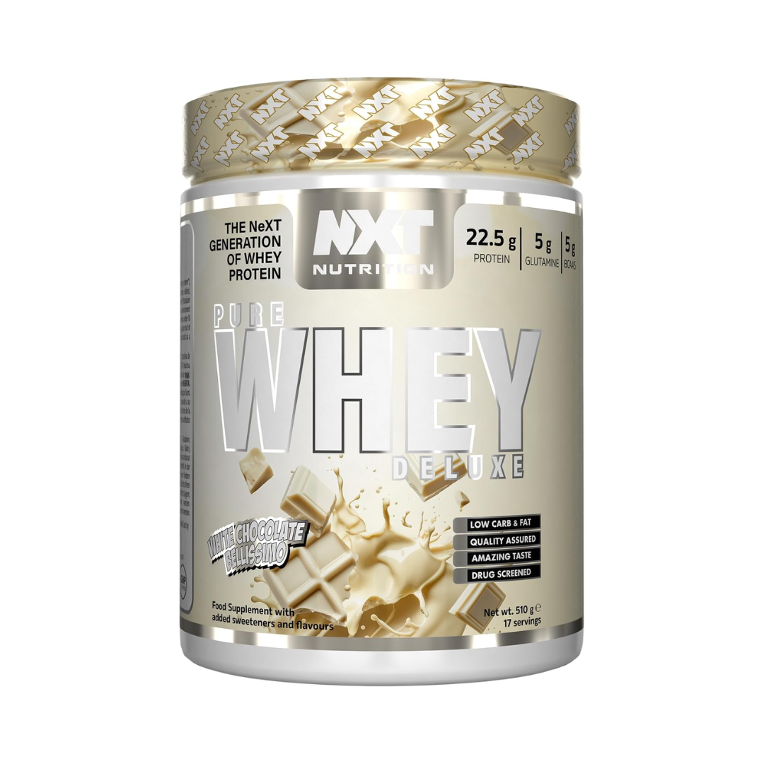 NXT Nutrition Pure Whey Deluxe 510g White Chocolate Bellissimo