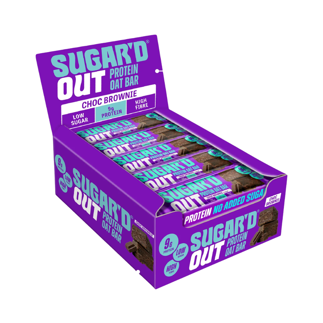 Sugar'd Out Protein + Fibre Oat Bar 15x62g Choc Brownie