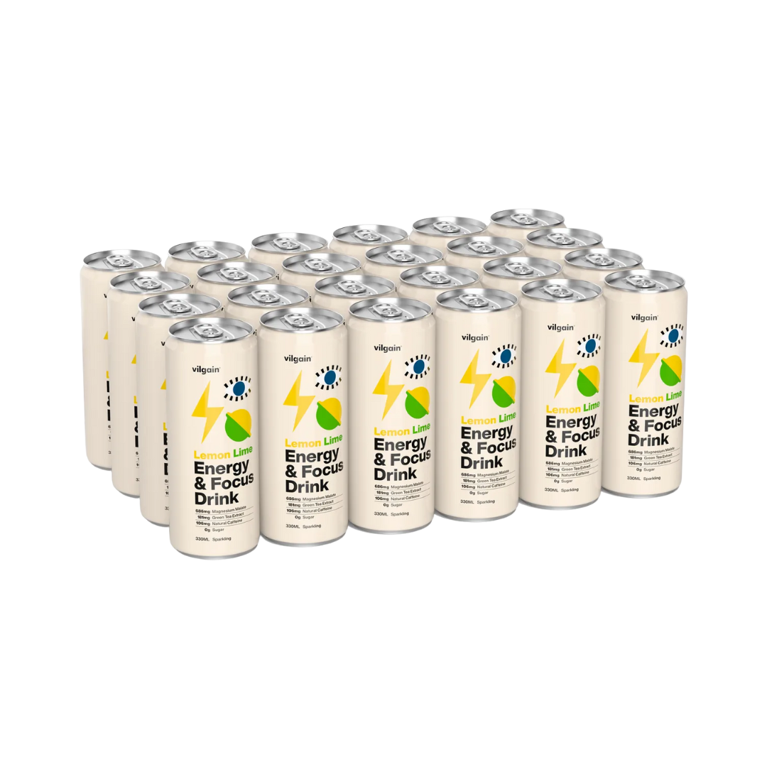 Vilgain Energy & Focus Drink 24x330ml Lemon and Lime