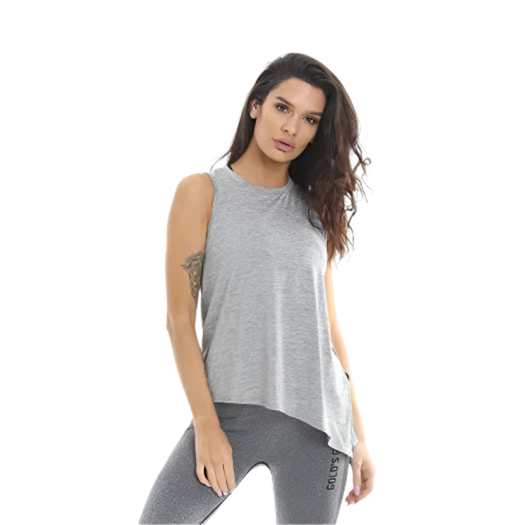 Golds Gym Ladies Angled Vest M Grey