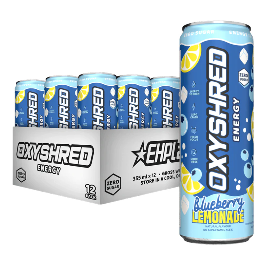 EHP Labs OxyShred Ultra Energy Drink RTD 12x355ml Blueberry Lemonade