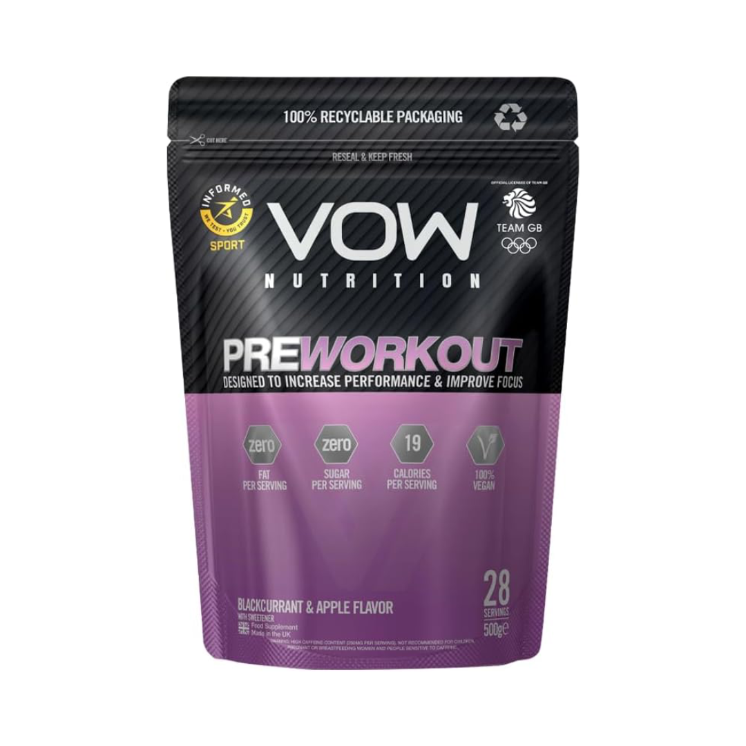 VOW Nutrition Pre Workout 500g Blackcurrant & Apple