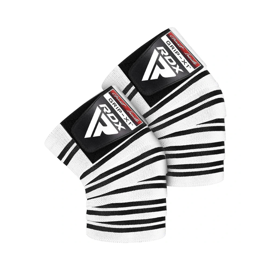RDX Gym Knee Wraps Plus White/Black