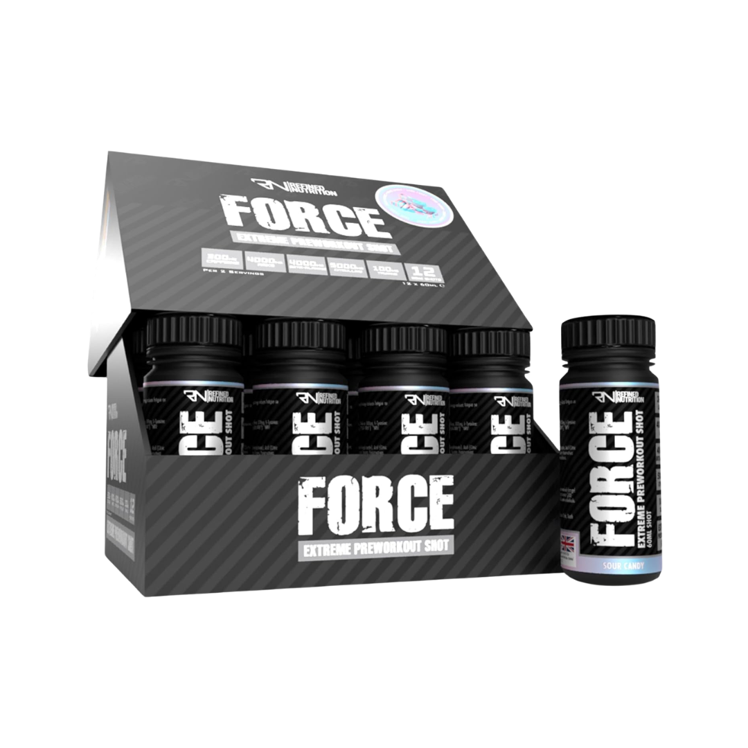 Refined Nutrition FORCE Extreme Stim Pre-workout Shots 12x60ml Sour Candy