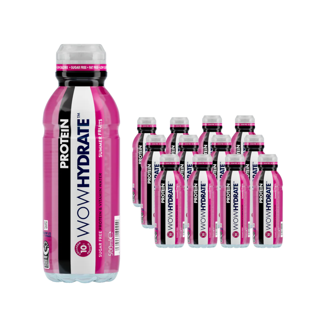 Wow Hydrate Protein Water 12x500ml Summer Fruits
