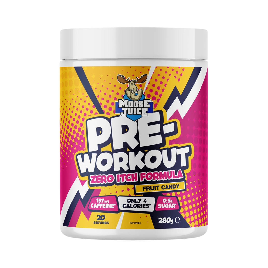 Muscle Moose Pre-Workout - Zero Itch Formula 280g Fruit Candy