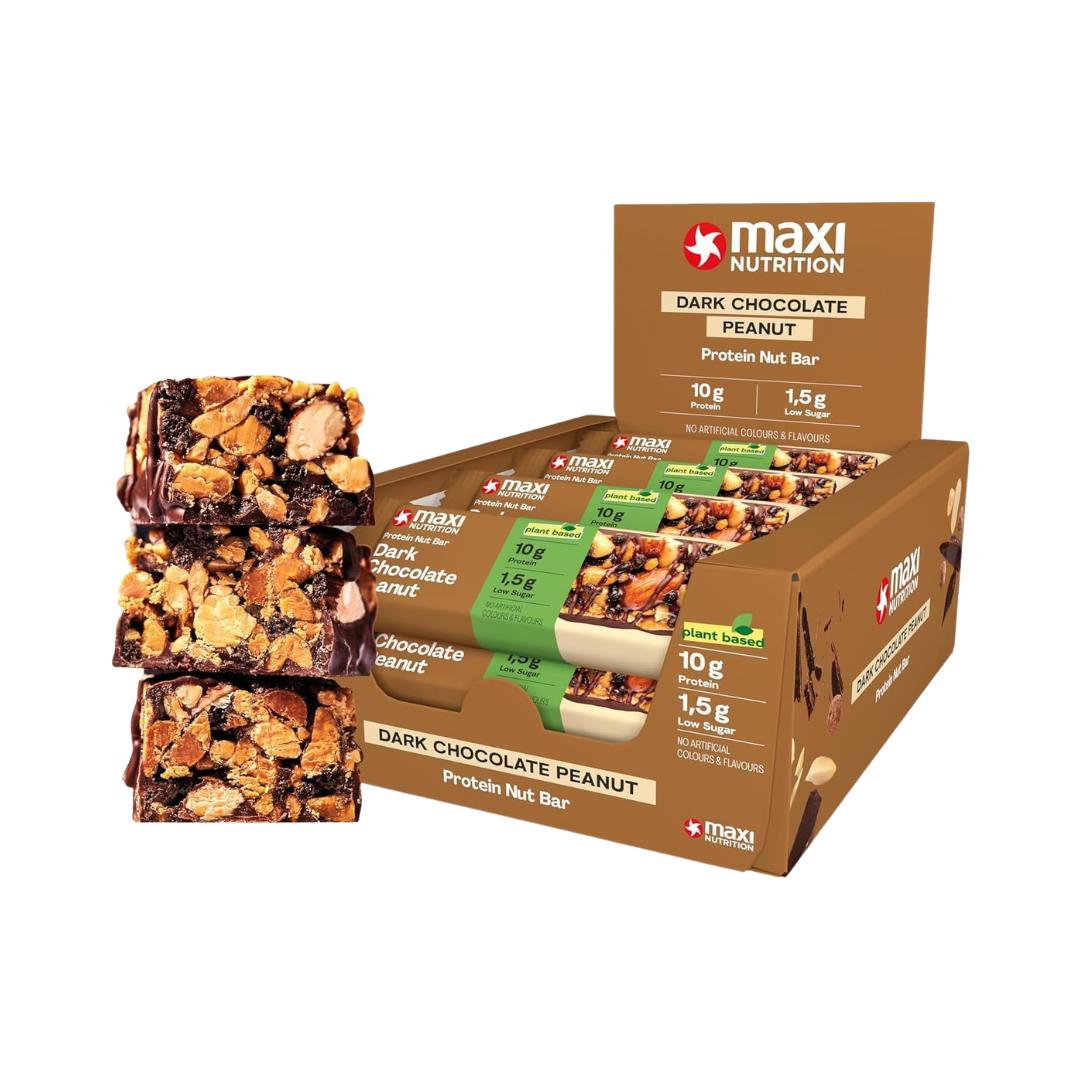 MaxiNutrition Nut Protein Bar 12x46g Dark Choc Peanut