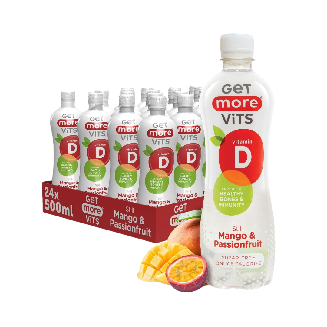 Get More Vits Vitamin D 12x500ml Still Mango & Passionfruit
