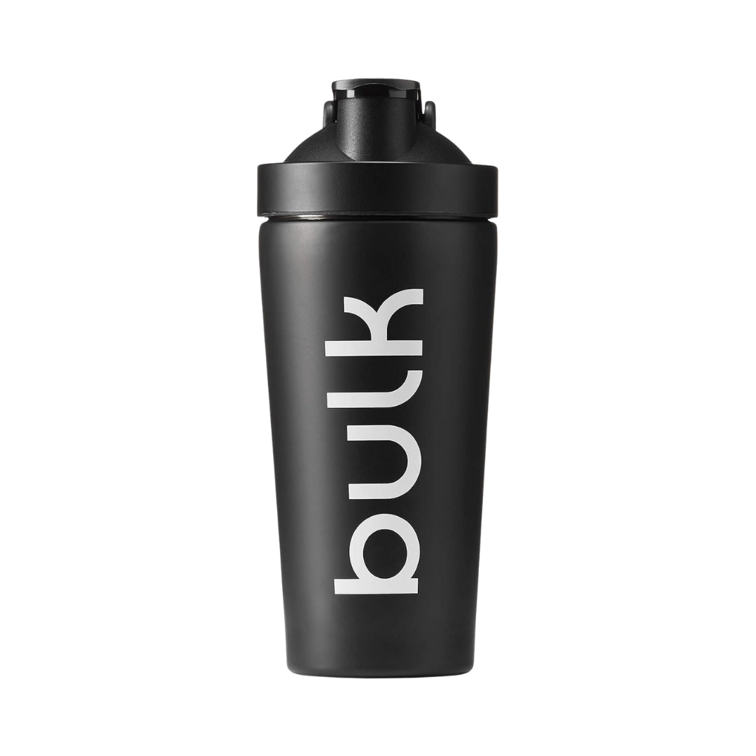 Bulk Deluxe Steel Shaker Bottle 750ml Jet Black