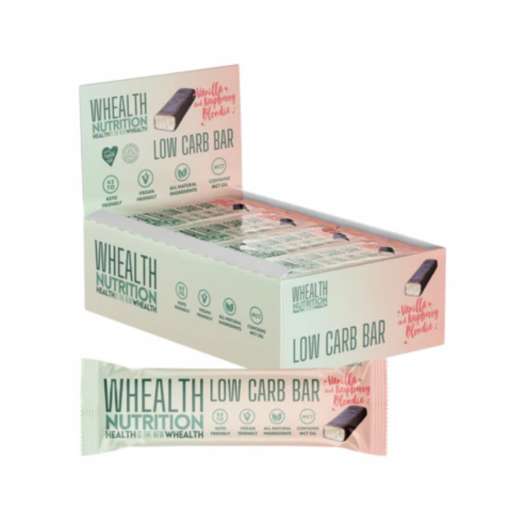 Whealth Nutrition Protein Bar 12x55g Vanilla & Raspberry