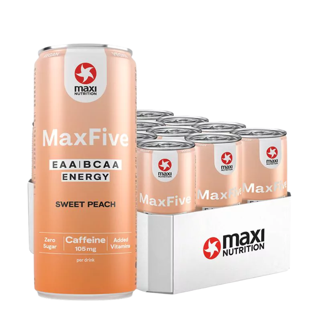 MaxiNutrition MaxFive Energy Drink 12x330ml Sweet Peach