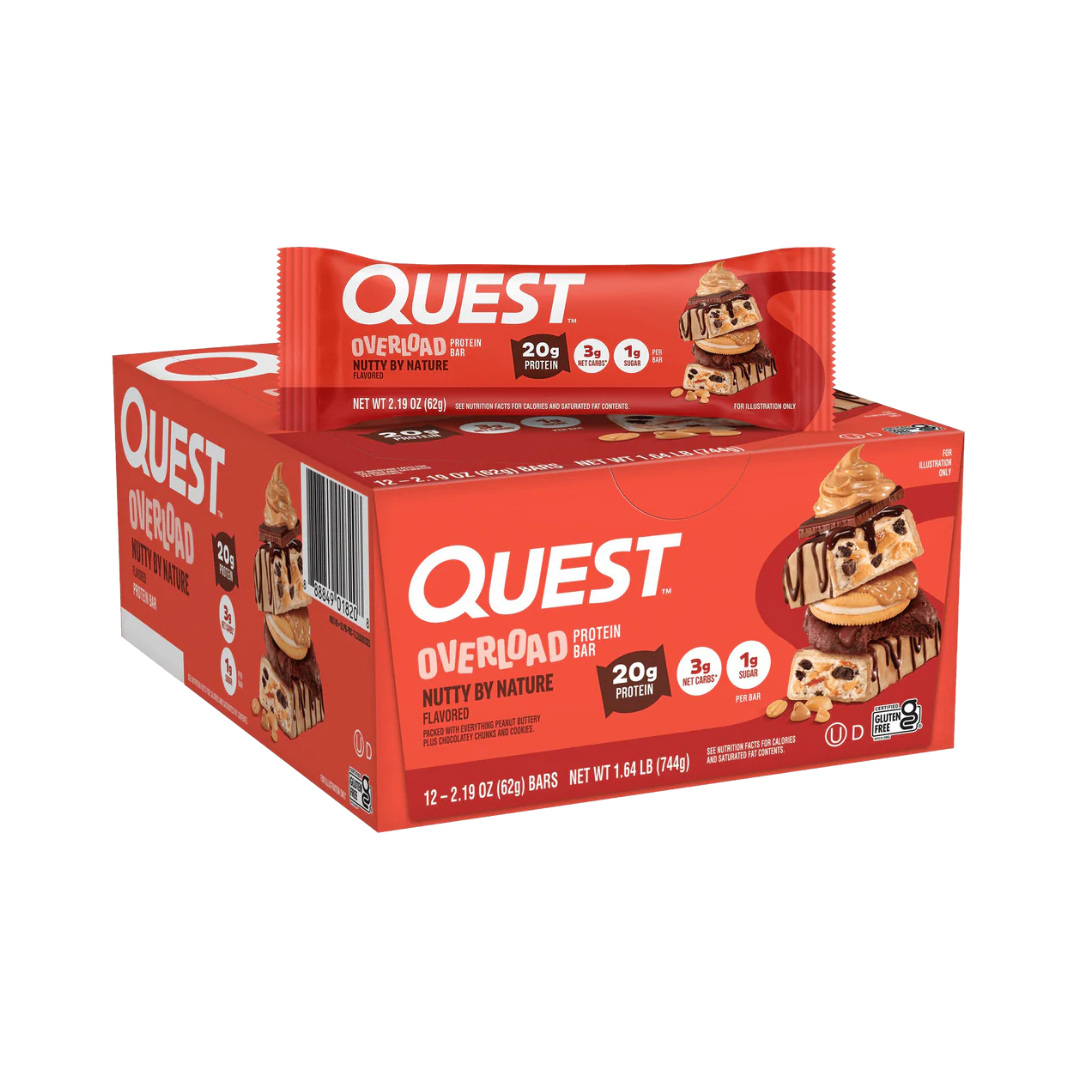 Quest Nutrition Overload Protein Bar 12x60g Nutty by Nature