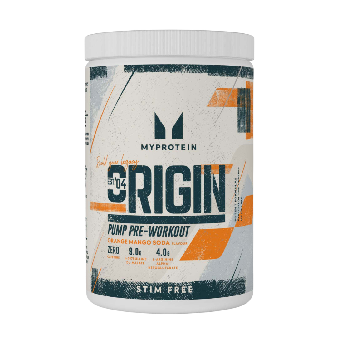 MyProtein Origin Pre Workout Stim-Free 0.63kg Orange Mango Soda