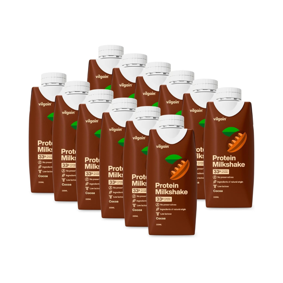 Vilgain Protein Milkshake 12x330ml Cocoa