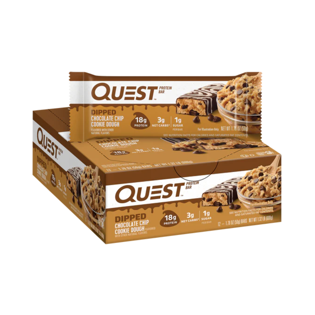 Quest Nutrition 12x50g Dipped Chocolate Chip Cookie Dough