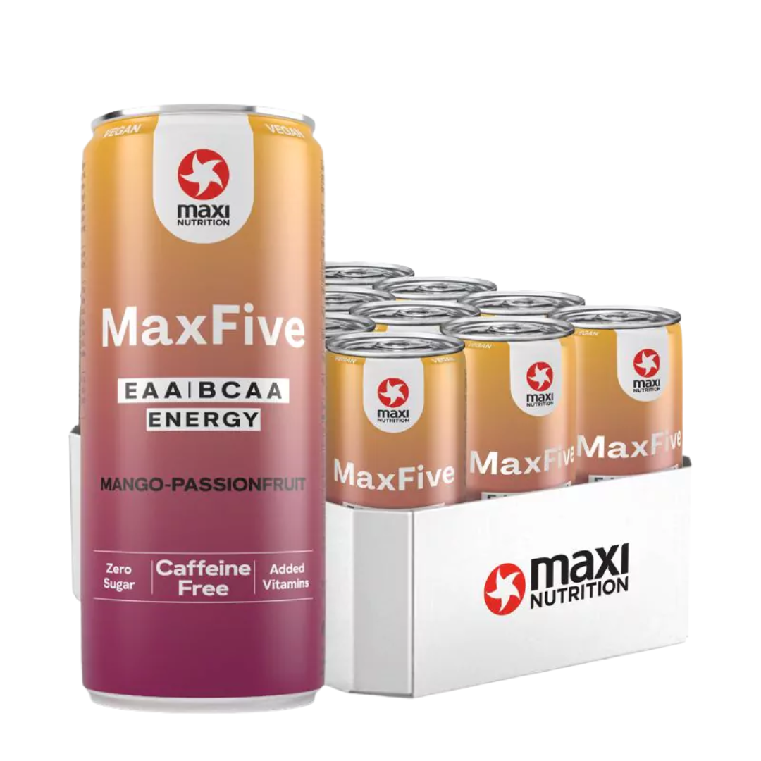 MaxiNutrition MaxFive Energy Drink 12x330ml Mango Passionfruit
