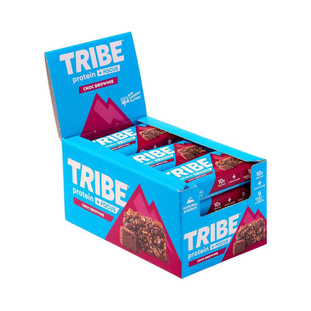 Tribe Protein + Focus Flapjack 12x60g Choc Brownie