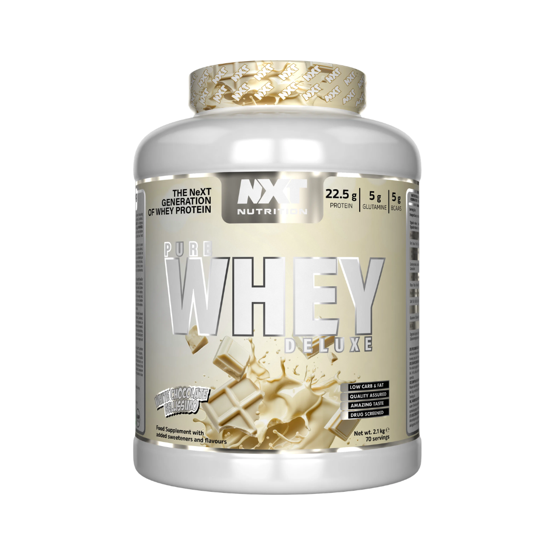 NXT Nutrition Pure Whey Deluxe 2.1kg White Chocolate Bellissimo