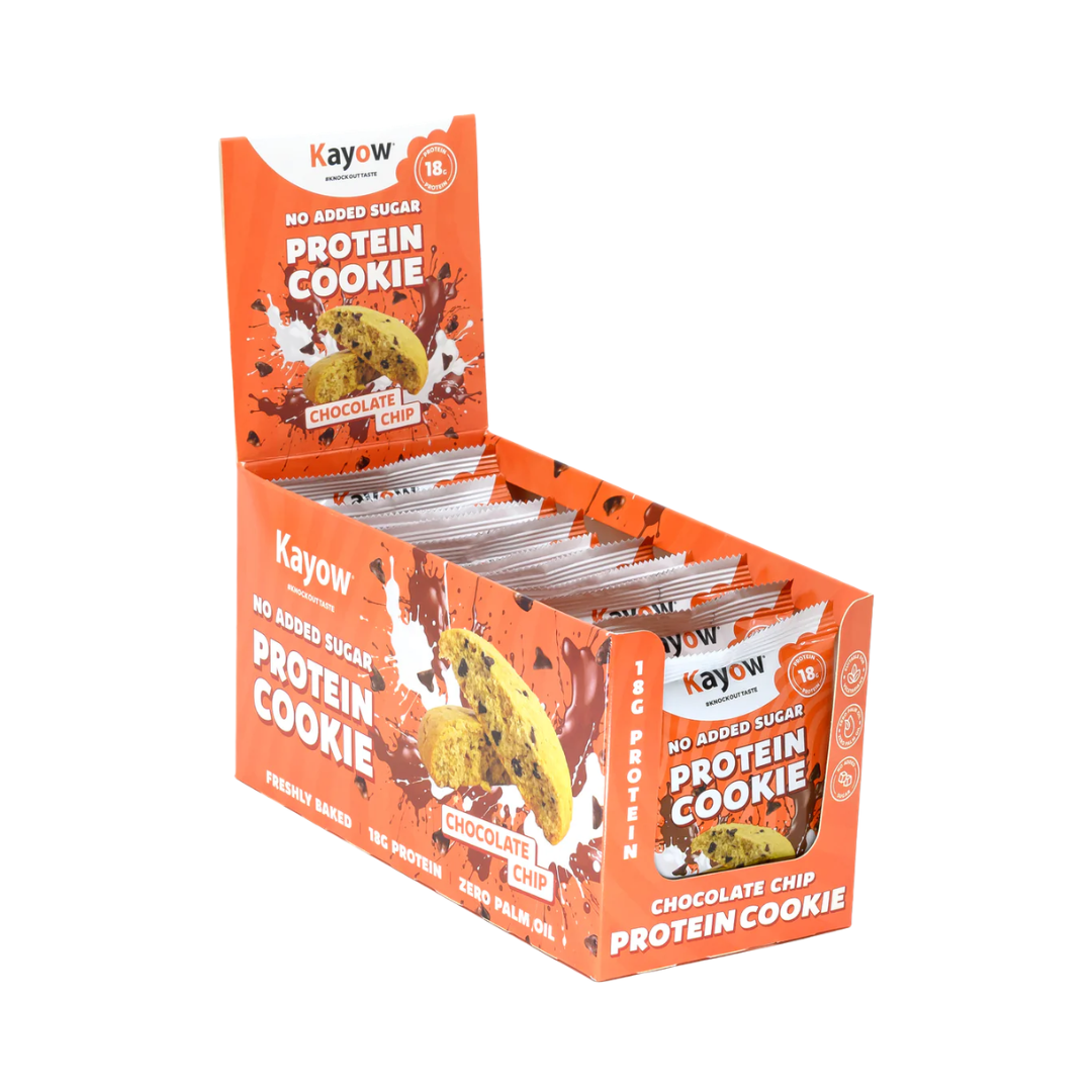 Kayow Nutrition No Added Sugar Protein Cookies 12x60g Chocolate Chip