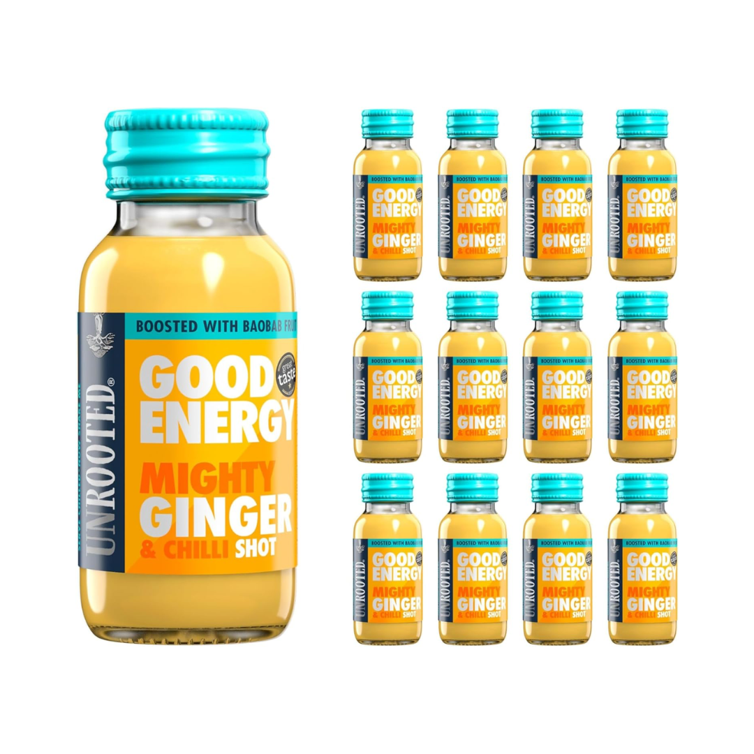 UNROOTED Drinks Health Shot 12x60ml Good Energy - Mighty Ginger & Chilli