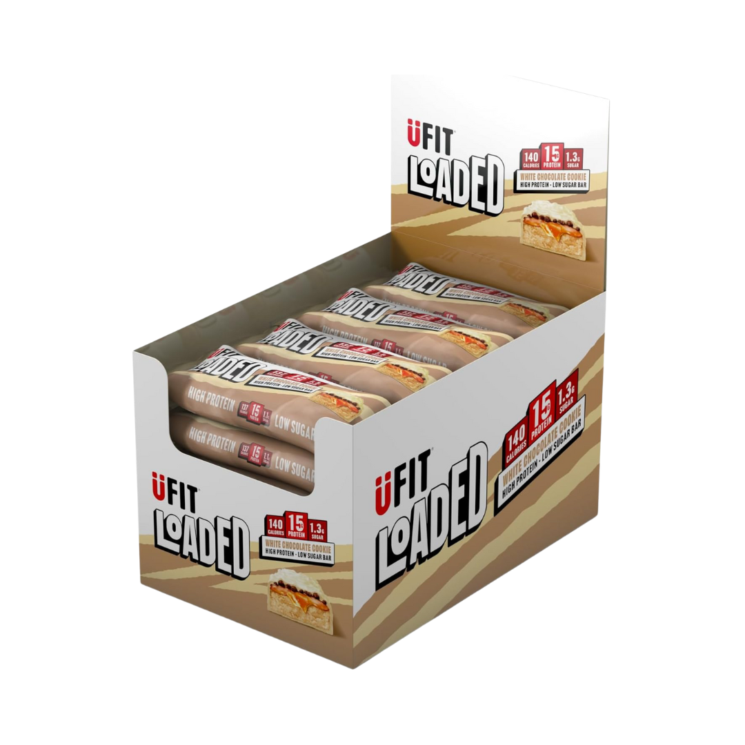 UFIT Loaded Protein Bar 16x45g White Chocolate Cookie