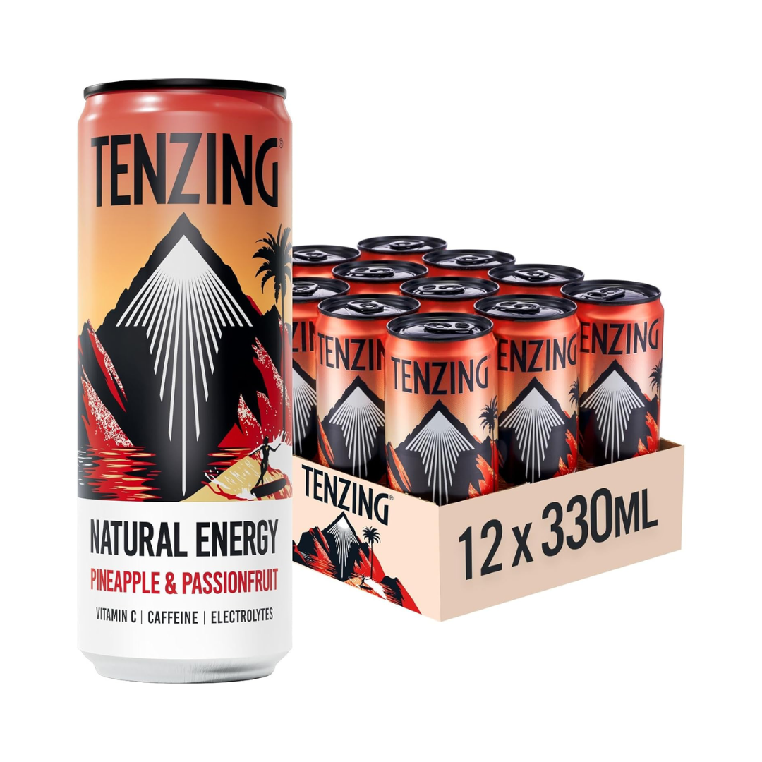 Tenzing Natural Energy 12x330ml Pineapple & Passionfruit