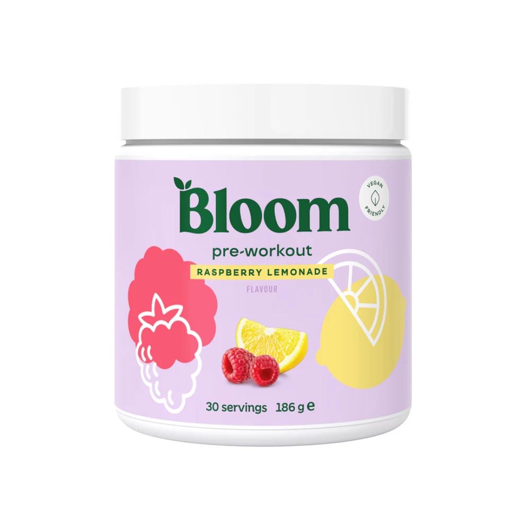 Bloom Pre-Workout 180g Raspberry Lemonade – The Box Supplements