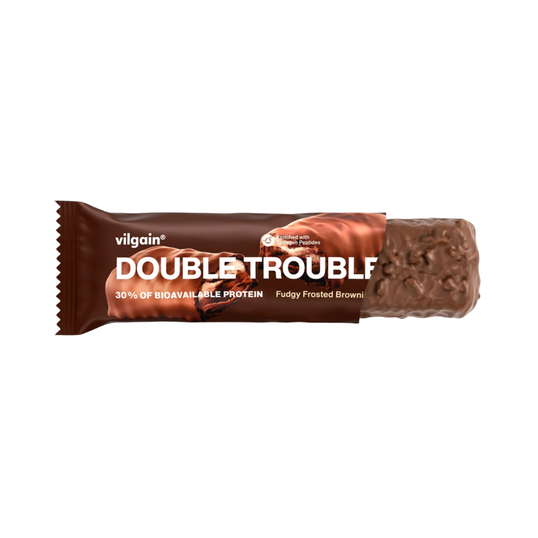 Vilgain Double Trouble Protein Bar 12x55g Fudgy Frosted Brownie