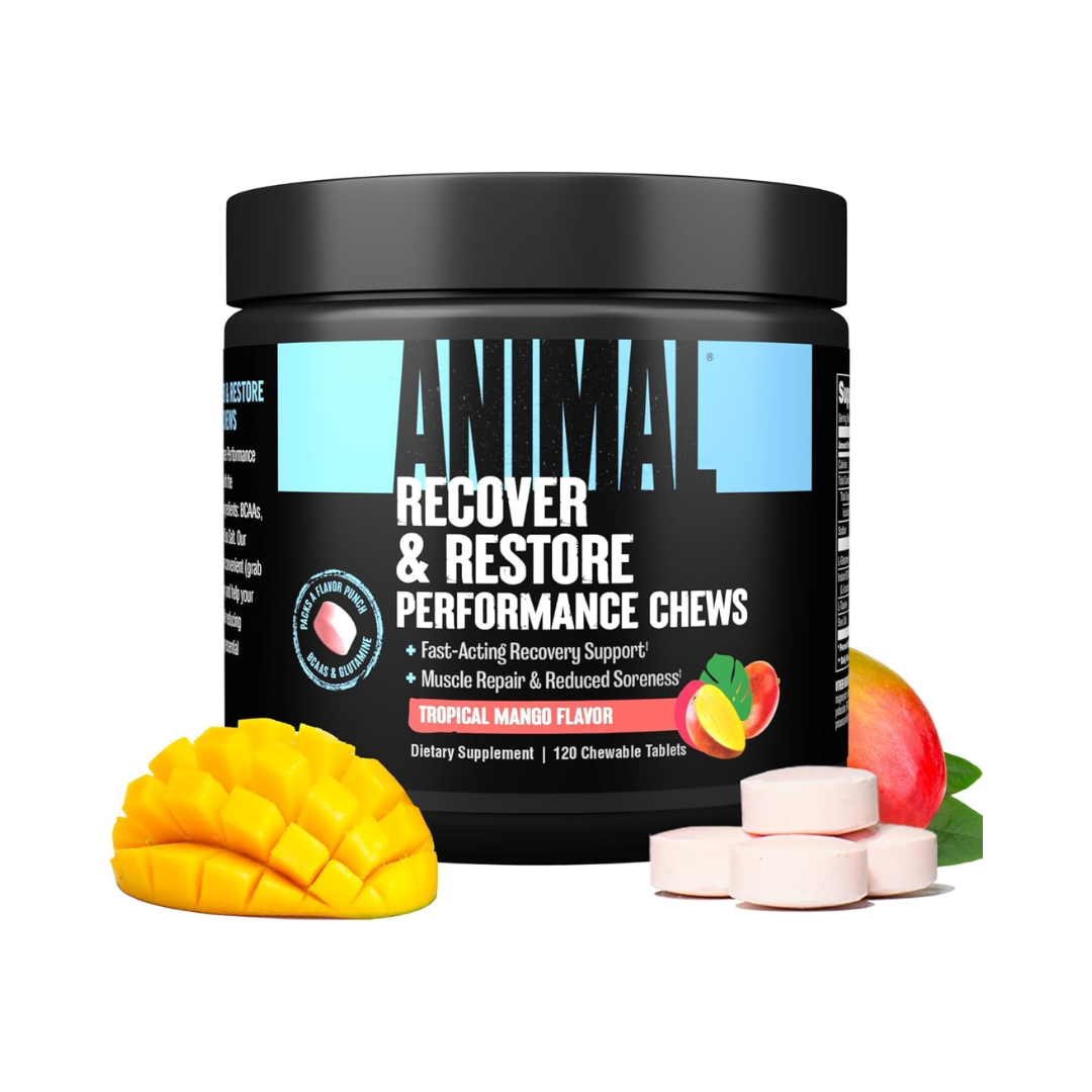 Animal Recover & Restore Performance Chews 120 Tabs Tropical Mango Flavor
