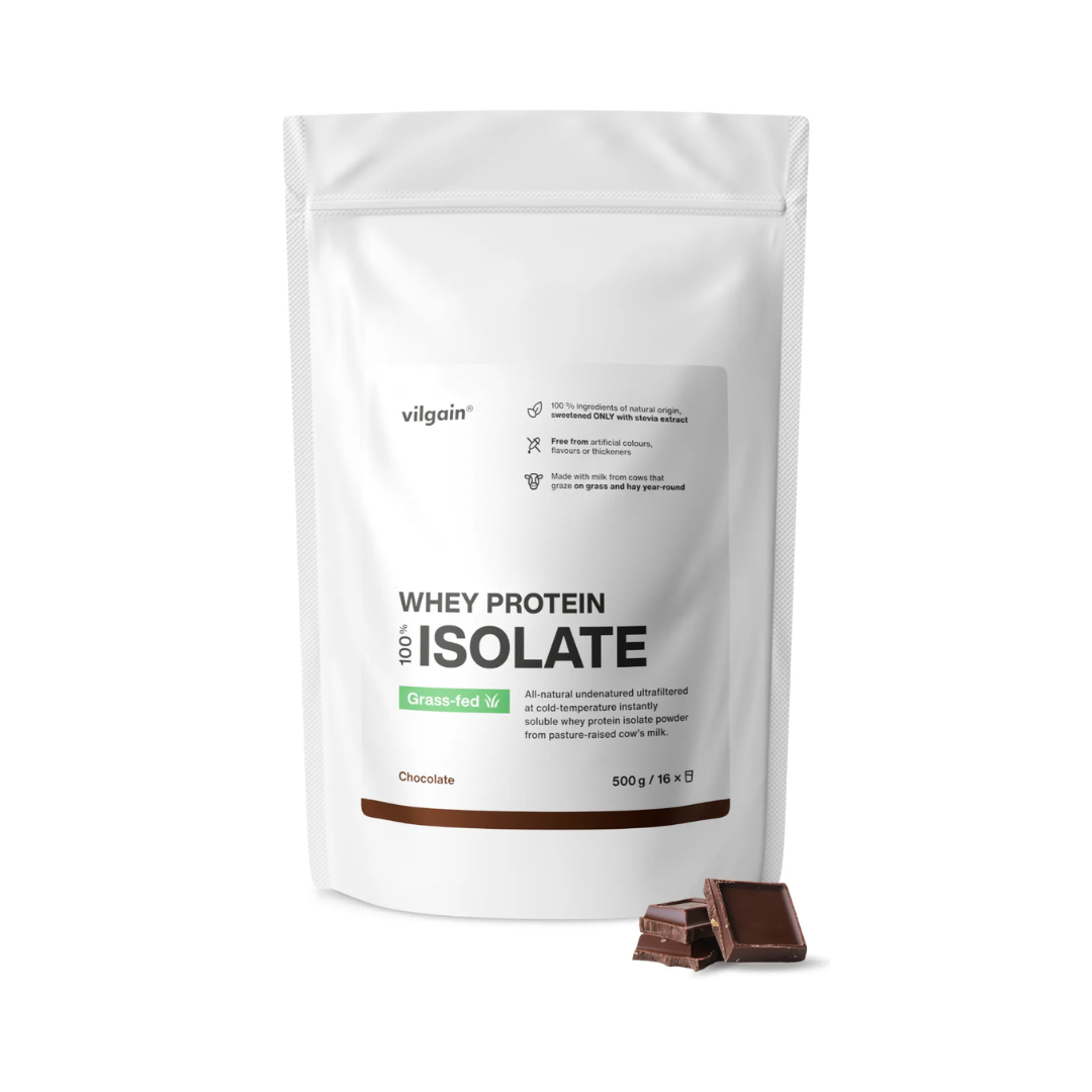 Vilgain Grass-fed Whey Protein Isolate 500g Chocolate