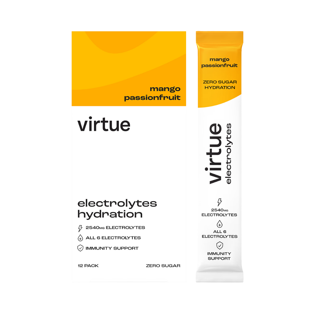 Virtue Clean Energy Electrolytes Hydration 12x5g Mango Passionfruit