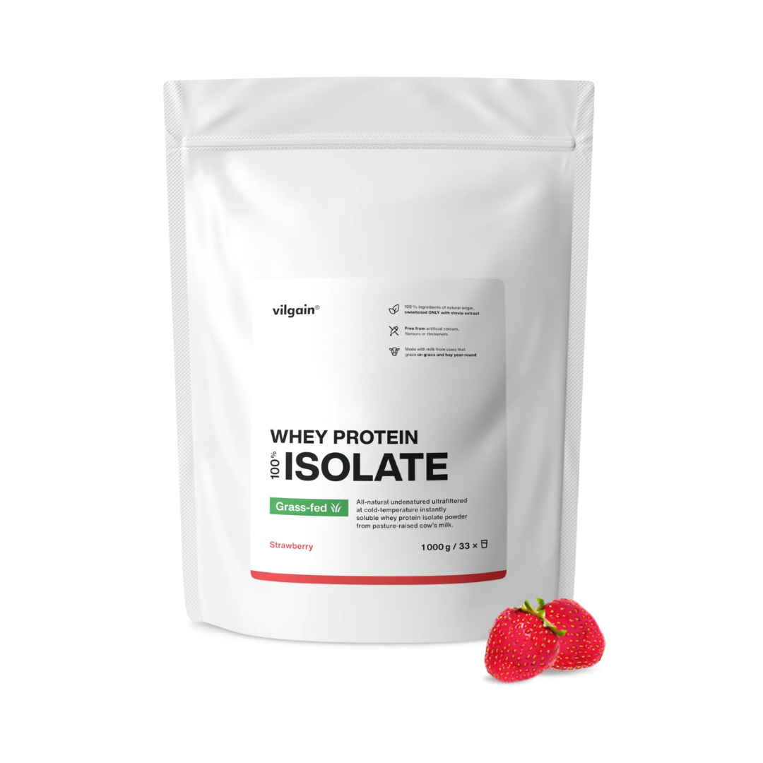 Vilgain Grass-fed Whey Protein Isolate 1000g Strawberry