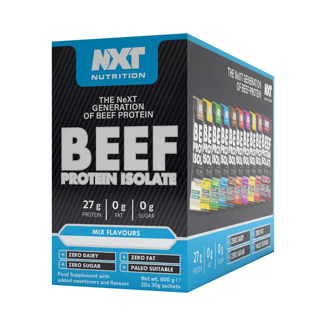 NXT Nutrition Beef Protein Isolate 20 Sachets Mixed Selection Box