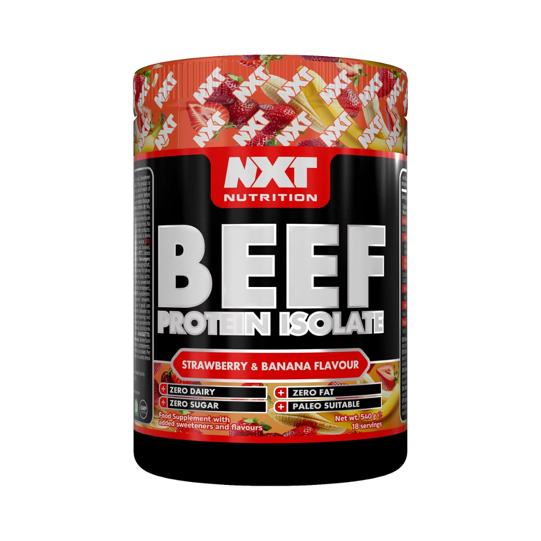 NXT Nutrition Beef Protein Isolate 540g Strawberry Banana