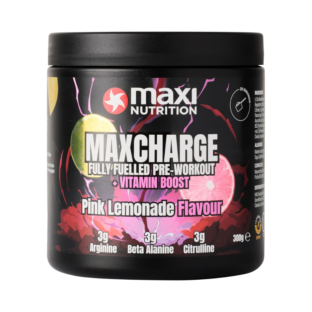Maxi Nutrition Max Charge Vitamin Boosted Pre-Workout 300g Pink Lemonade