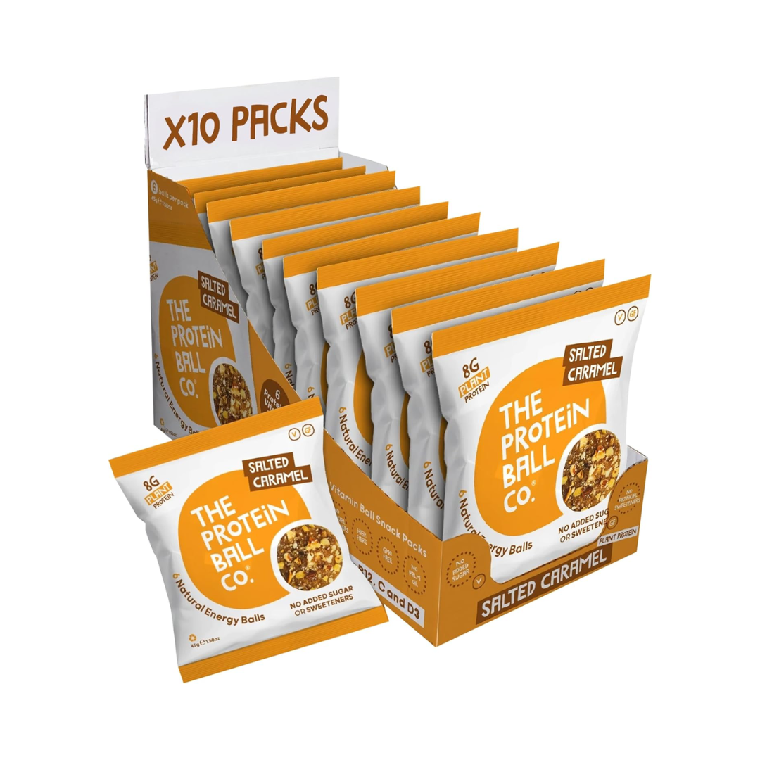 The Protein Ball Co Protein + Vitamin Balls 10x45g Salted Caramel
