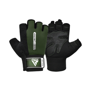 RDX Gym Weight Lifting Gloves W1 Half Plus XL Army Green